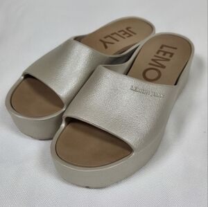 Women's Silver Slide Sandals